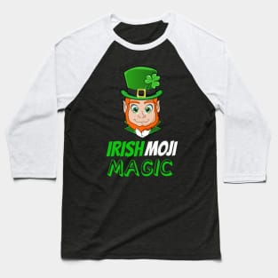 Funny Saint Patricks Day IrishMOJI Magic Leprechaun Baseball T-Shirt